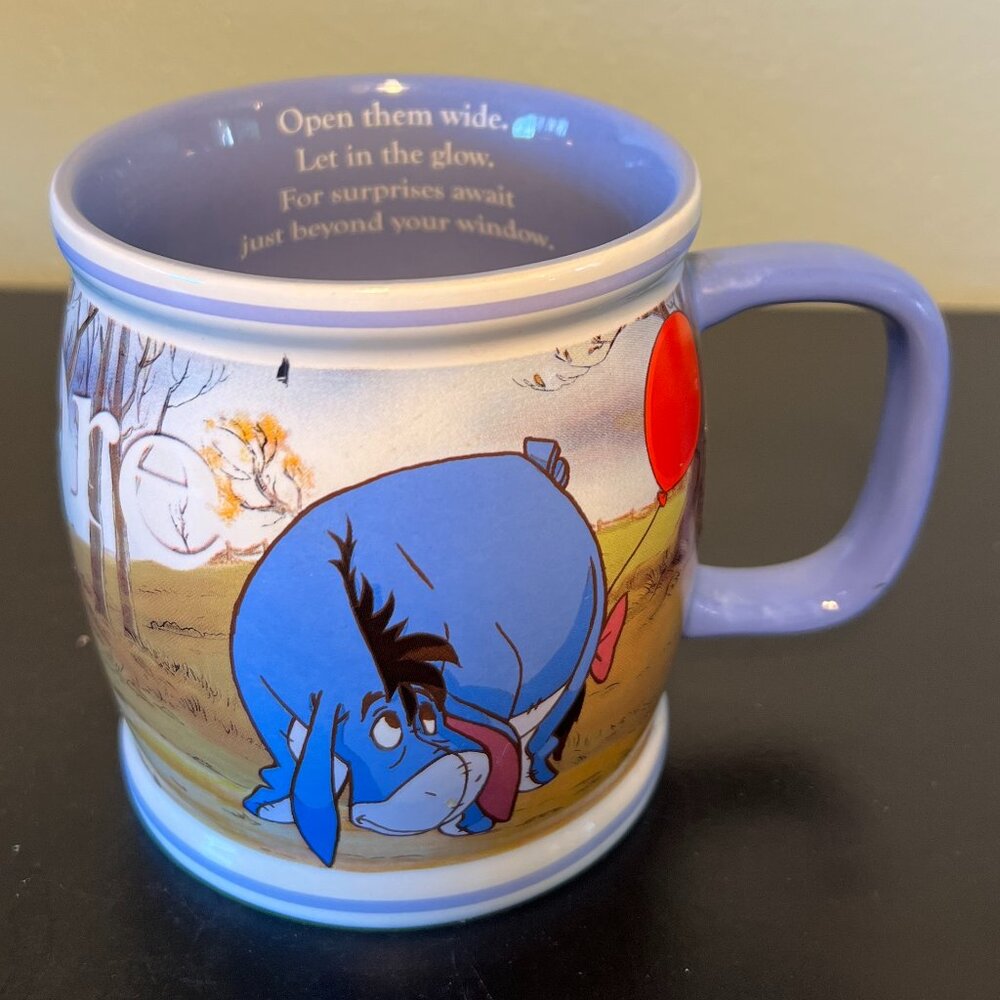 Disney Winnie the Pooh Eeyore Red Balloon 20oz Ceramic Mug A.A. Milne Coffee Cup